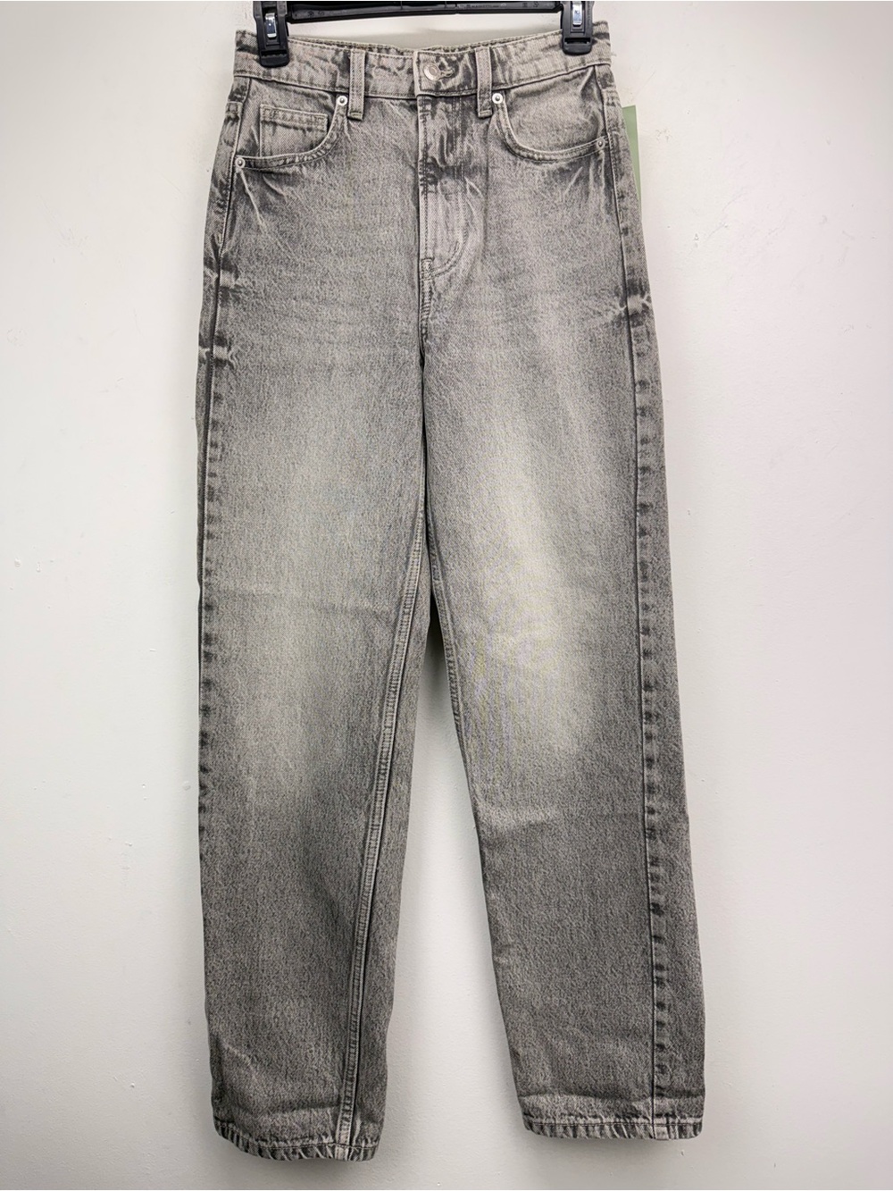 H&M &Denim size 2 Women’s Gray Denim High Rise 90s Straight Leg Jeans NWT
